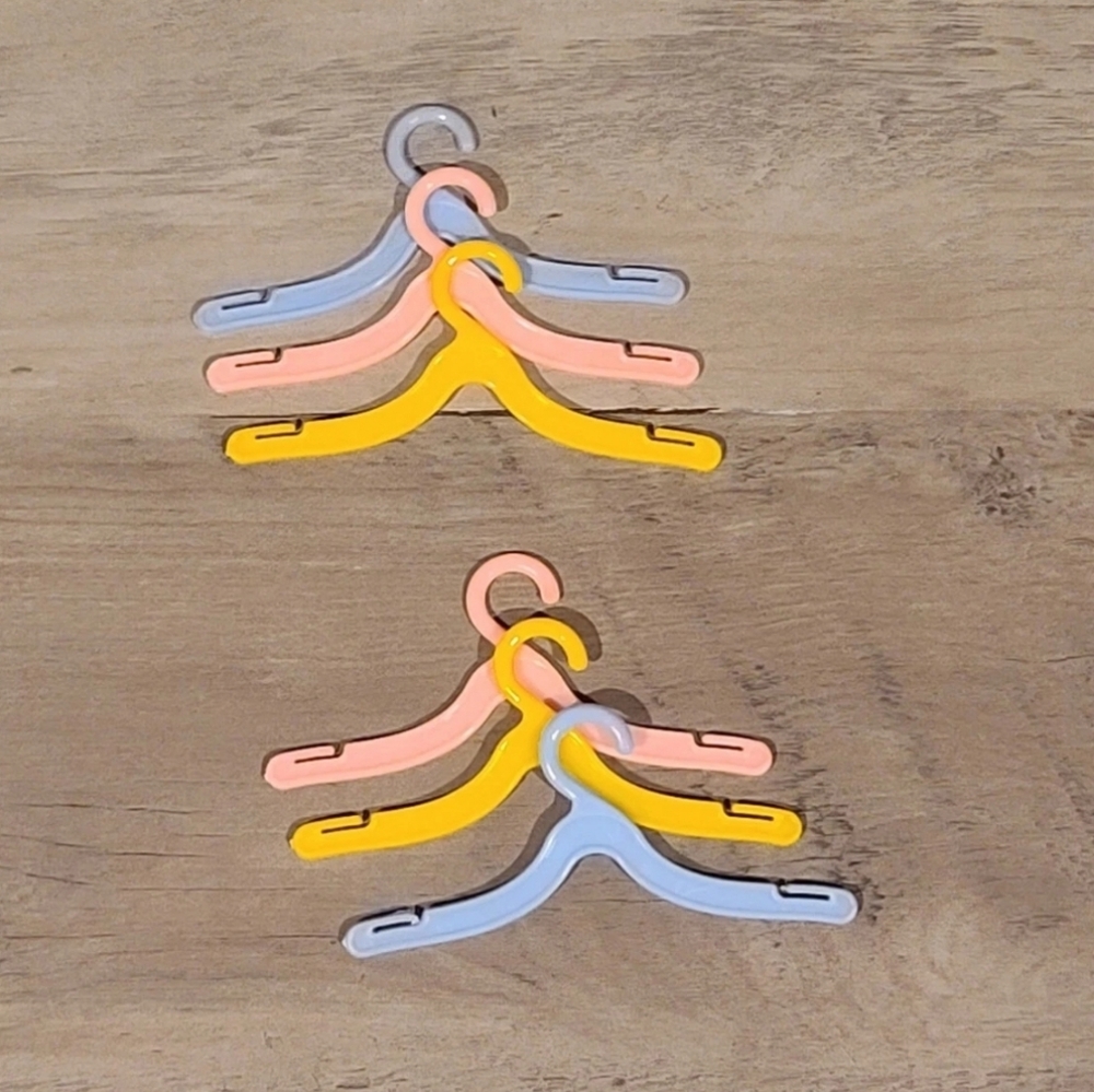 Vintage Barbie Doll Size Plastic Clothes Hangers Bundle of 6